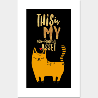 This is my non-Fungible Asset (yellow smug cat) Posters and Art